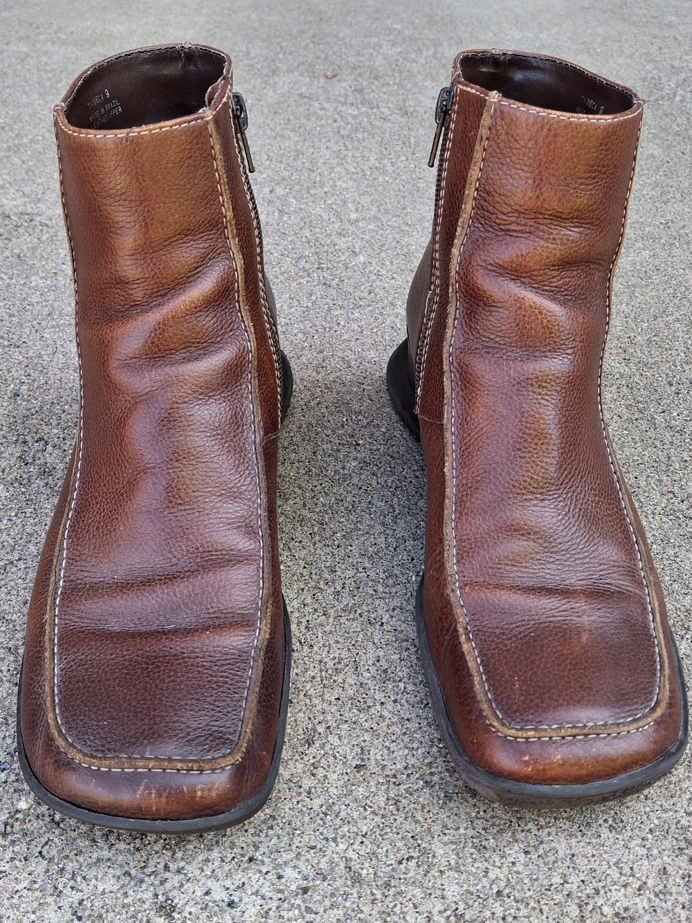 Reaction by Kenneth Cole Men's Brown Leather Chukka Boots with Side Zip, Size 9